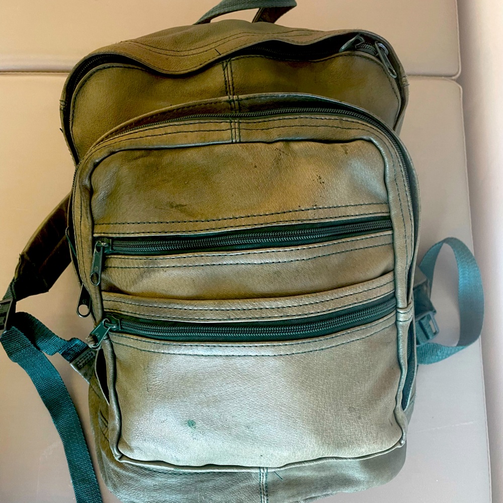 Wilson’s Green Leather Backpack - image 1